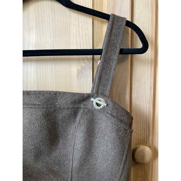 GAP X CULT GAIA Brown Wool Mini Dress w/ Gold Hardware, Size 6 - Picture 6 of 7